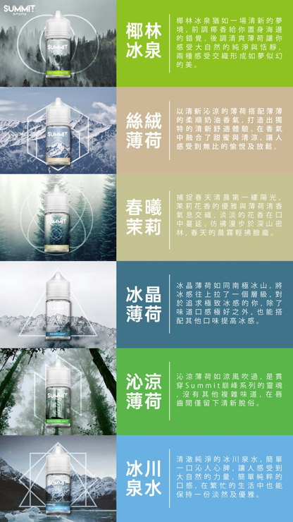 SUMMIT 薄荷系列菸油 30ML/30MG